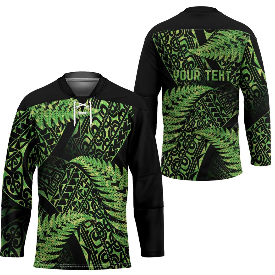 New Zealand Rugby Pacific Personalised Hockey Jersey All Lime Maori Pasifika Fern Pattern - Polynesian Pride