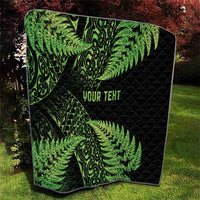 New Zealand Rugby Pacific Personalised Quilt All Lime Maori Pasifika Fern Pattern
