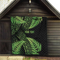 New Zealand Rugby Pacific Personalised Quilt All Lime Maori Pasifika Fern Pattern