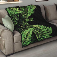 New Zealand Rugby Pacific Personalised Quilt All Lime Maori Pasifika Fern Pattern