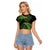 New Zealand Rugby Pacific Personalised Raglan Cropped T Shirt All Lime Maori Pasifika Fern Pattern