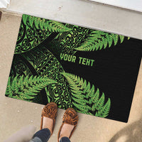New Zealand Rugby Pacific Personalised Rubber Doormat All Lime Maori Pasifika Fern Pattern