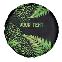 New Zealand Rugby Pacific Personalised Spare Tire Cover All Lime Maori Pasifika Fern Pattern