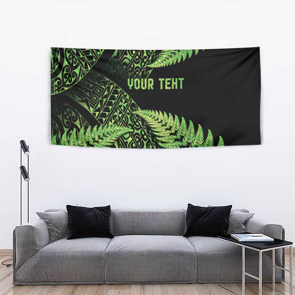 New Zealand Rugby Pacific Personalised Tapestry All Lime Maori Pasifika Fern Pattern