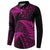 New Zealand Rugby Pacific Personalised Button Sweatshirt All Pink Maori Pasifika Fern Pattern