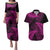 New Zealand Rugby Pacific Personalised Couples Matching Puletasi and Hawaiian Shirt All Pink Maori Pasifika Fern Pattern