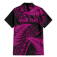 New Zealand Rugby Pacific Personalised Family Matching Mermaid Dress and Hawaiian Shirt All Pink Maori Pasifika Fern Pattern