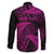 New Zealand Rugby Pacific Personalised Family Matching Puletasi and Hawaiian Shirt All Pink Maori Pasifika Fern Pattern
