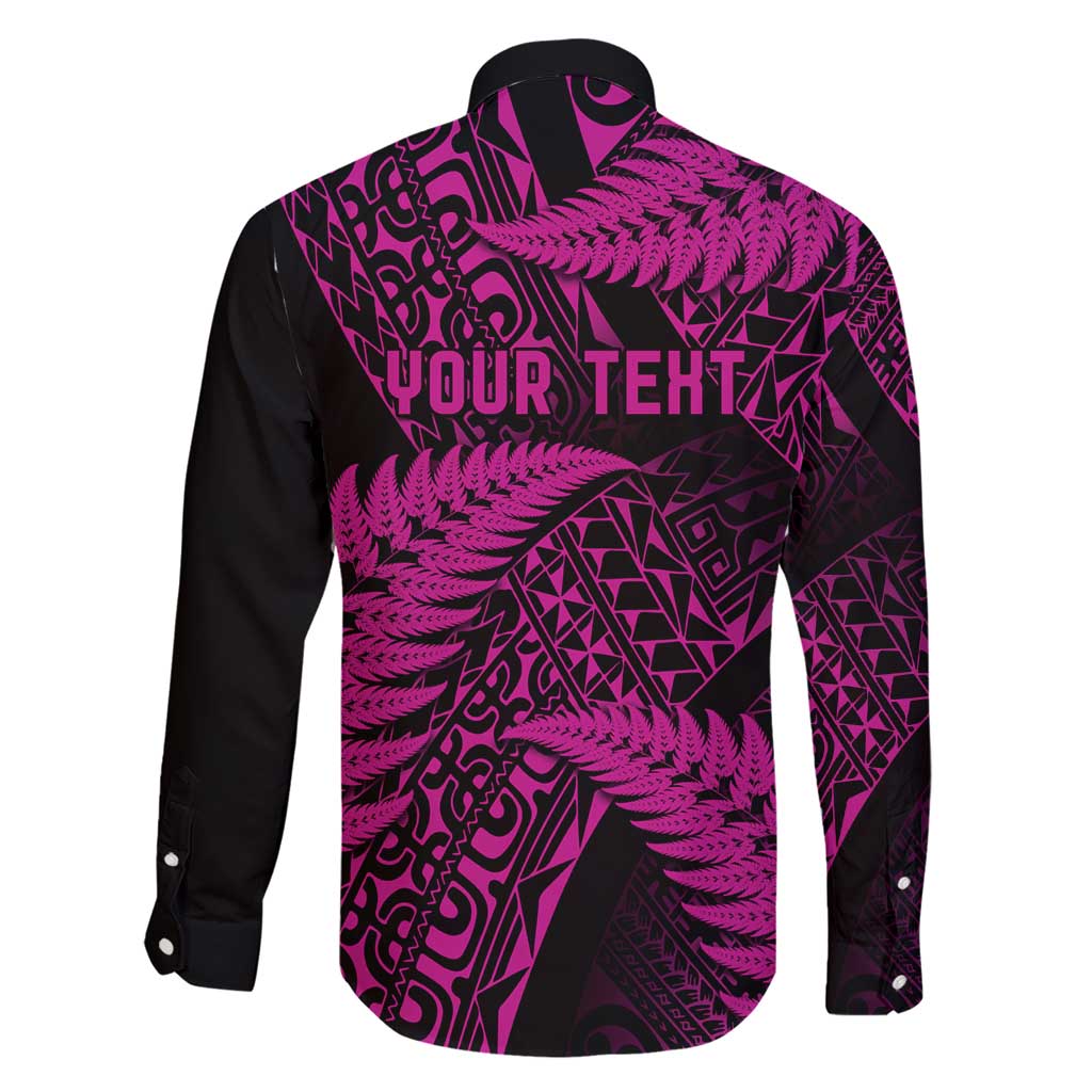 New Zealand Rugby Pacific Personalised Family Matching Short Sleeve Bodycon Dress and Hawaiian Shirt All Pink Maori Pasifika Fern Pattern