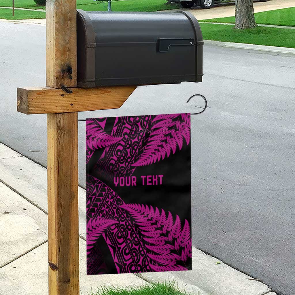 New Zealand Rugby Pacific Personalised Garden Flag All Pink Maori Pasifika Fern Pattern