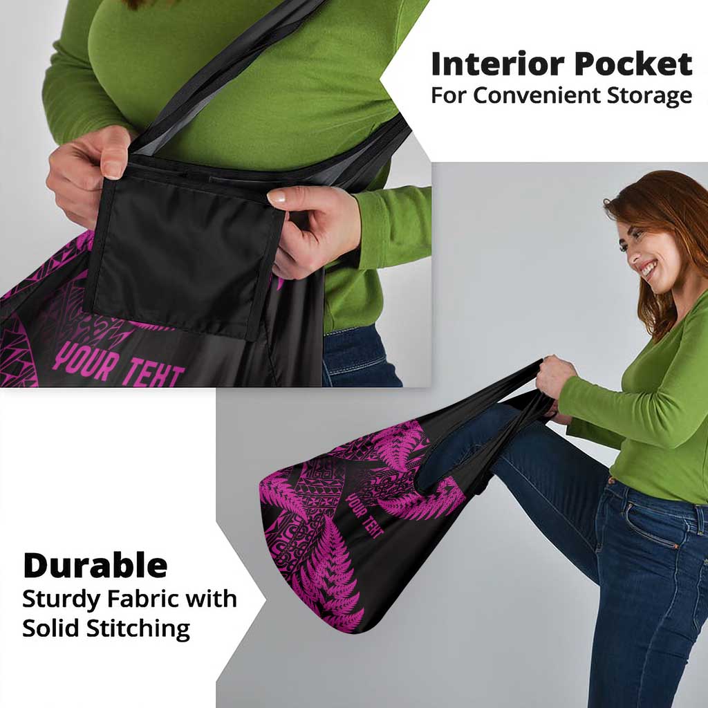 New Zealand Rugby Pacific Personalised Grocery Bag All Pink Maori Pasifika Fern Pattern