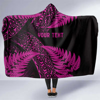 New Zealand Rugby Pacific Personalised Hooded Blanket All Pink Maori Pasifika Fern Pattern