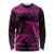 New Zealand Rugby Pacific Personalised Long Sleeve Shirt All Pink Maori Pasifika Fern Pattern
