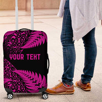 New Zealand Rugby Pacific Personalised Luggage Cover All Pink Maori Pasifika Fern Pattern