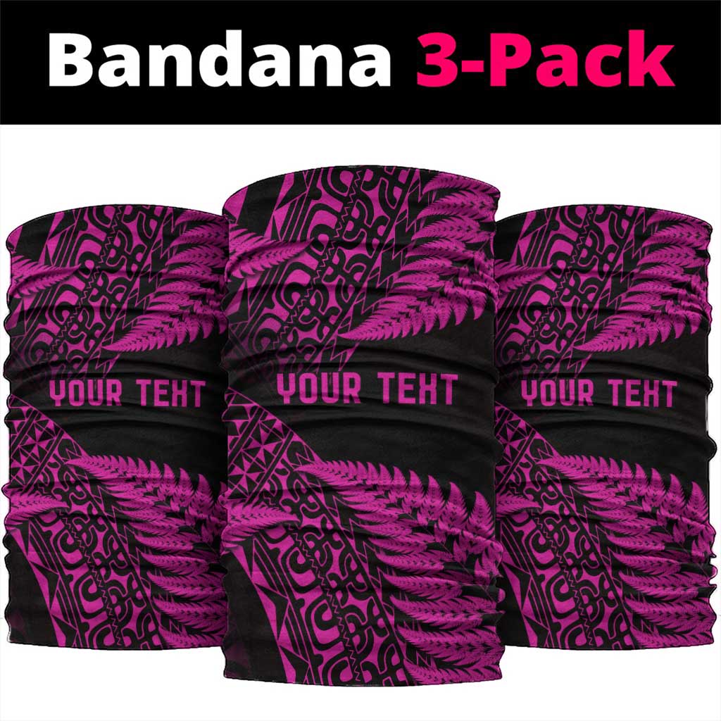 New Zealand Rugby Pacific Personalised Neck Gaiter All Pink Maori Pasifika Fern Pattern - Polynesian Pride