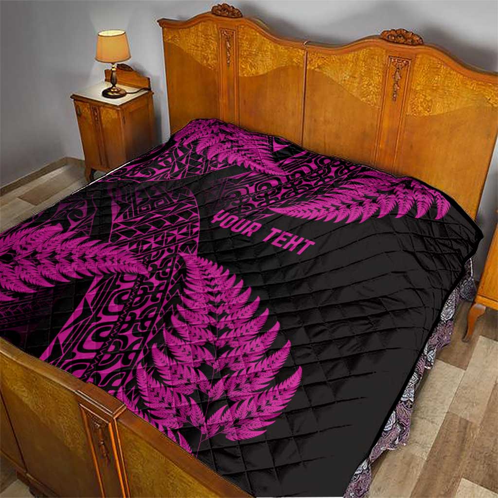 New Zealand Rugby Pacific Personalised Quilt All Pink Maori Pasifika Fern Pattern