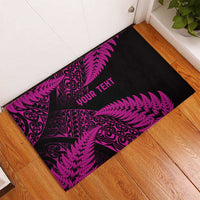 New Zealand Rugby Pacific Personalised Rubber Doormat All Pink Maori Pasifika Fern Pattern