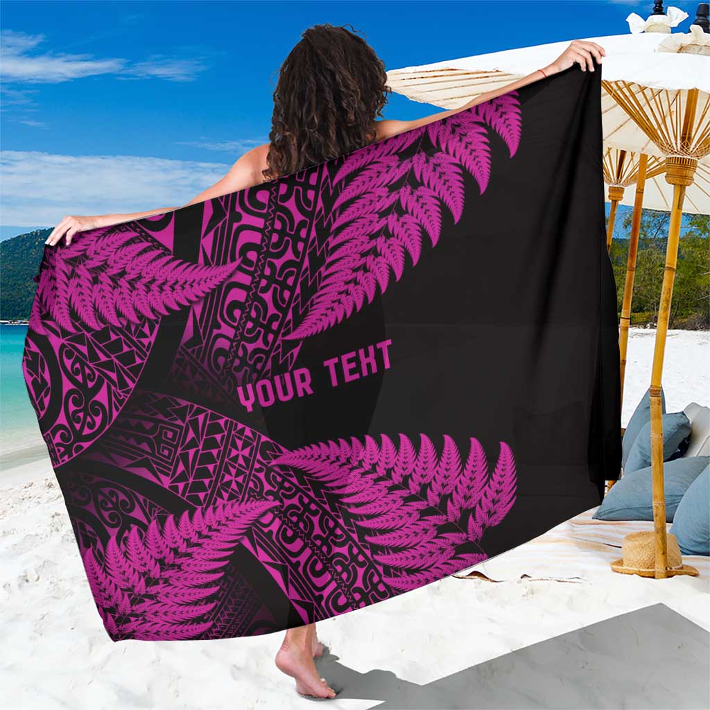 New Zealand Rugby Pacific Personalised Sarong All Pink Maori Pasifika Fern Pattern