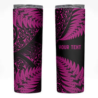 New Zealand Rugby Pacific Personalised Skinny Tumbler All Pink Maori Pasifika Fern Pattern