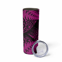 New Zealand Rugby Pacific Personalised Skinny Tumbler All Pink Maori Pasifika Fern Pattern