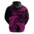New Zealand Rugby Pacific Personalised Zip Hoodie All Pink Maori Pasifika Fern Pattern