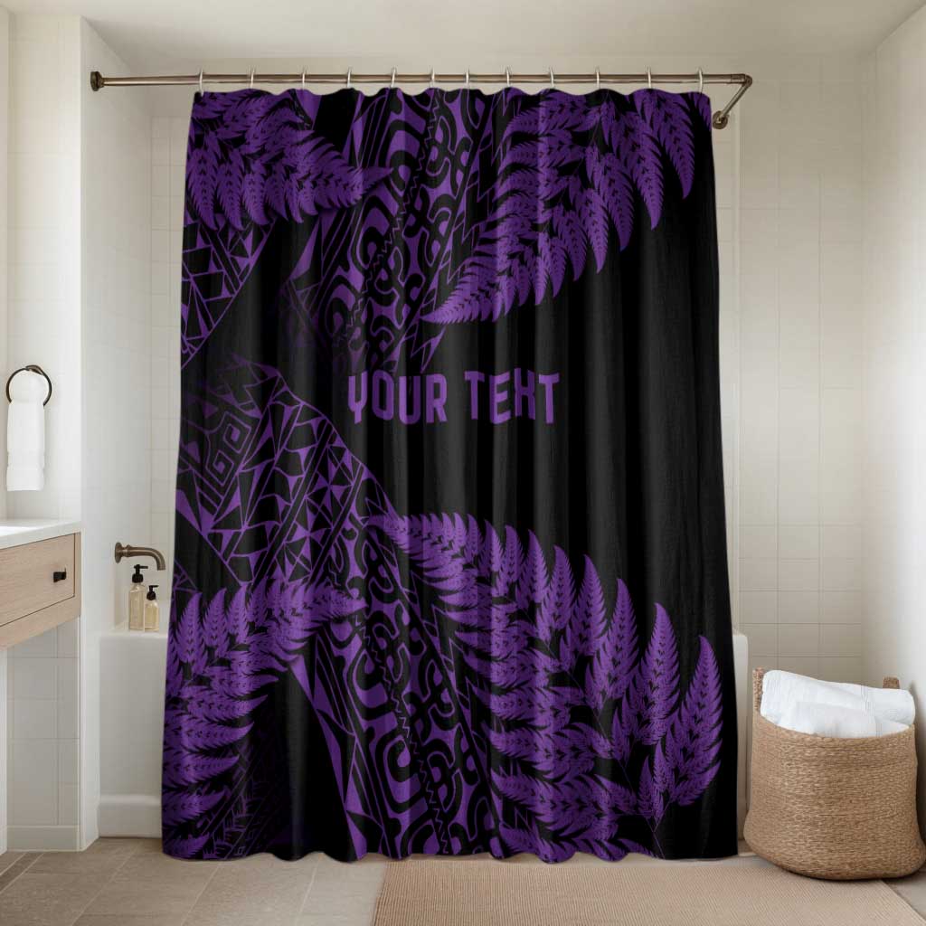 New Zealand Rugby Pacific Personalised Bathroom Set All Purple Maori Pasifika Fern Pattern - Polynesian Pride