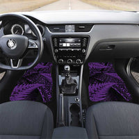 New Zealand Rugby Pacific Personalised Car Mats All Purple Maori Pasifika Fern Pattern