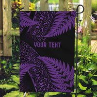 New Zealand Rugby Pacific Personalised Garden Flag All Purple Maori Pasifika Fern Pattern