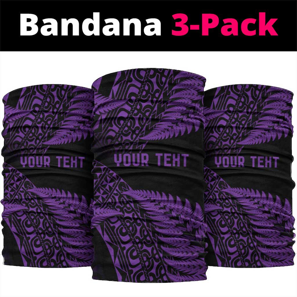 New Zealand Rugby Pacific Personalised Neck Gaiter All Purple Maori Pasifika Fern Pattern - Polynesian Pride
