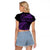 New Zealand Rugby Pacific Personalised Raglan Cropped T Shirt All Purple Maori Pasifika Fern Pattern