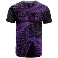 New Zealand Rugby Pacific Personalised T Shirt All Purple Maori Pasifika Fern Pattern