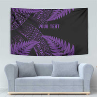 New Zealand Rugby Pacific Personalised Tapestry All Purple Maori Pasifika Fern Pattern
