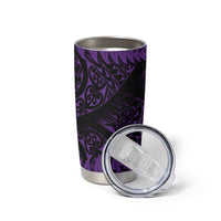 New Zealand Rugby Pacific Personalised Tumbler Cup All Purple Maori Pasifika Fern Pattern