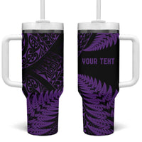 New Zealand Rugby Pacific Personalised Tumbler With Handle All Purple Maori Pasifika Fern Pattern