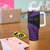 New Zealand Rugby Pacific Personalised Tumbler With Handle All Purple Maori Pasifika Fern Pattern