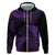 New Zealand Rugby Pacific Personalised Zip Hoodie All Purple Maori Pasifika Fern Pattern