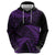 New Zealand Rugby Pacific Personalised Zip Hoodie All Purple Maori Pasifika Fern Pattern
