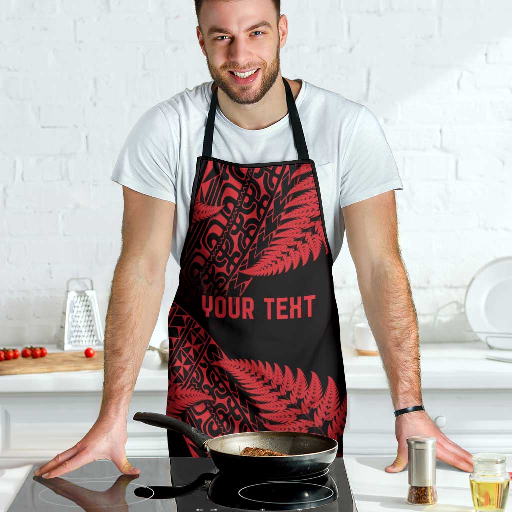 New Zealand Rugby Pacific Personalised Apron All Red Maori Pasifika Fern Pattern - Polynesian Pride