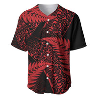 New Zealand Rugby Pacific Personalised Baseball Jersey All Red Maori Pasifika Fern Pattern
