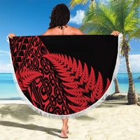 New Zealand Rugby Pacific Personalised Beach Blanket All Red Maori Pasifika Fern Pattern