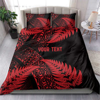New Zealand Rugby Pacific Personalised Bedding Set All Red Maori Pasifika Fern Pattern