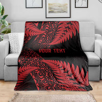 New Zealand Rugby Pacific Personalised Blanket All Red Maori Pasifika Fern Pattern