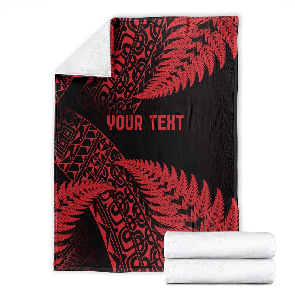 New Zealand Rugby Pacific Personalised Blanket All Red Maori Pasifika Fern Pattern