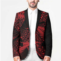 New Zealand Rugby Pacific Personalised Blazer All Red Maori Pasifika Fern Pattern - Polynesian Pride