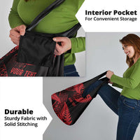 New Zealand Rugby Pacific Personalised Grocery Bag All Red Maori Pasifika Fern Pattern