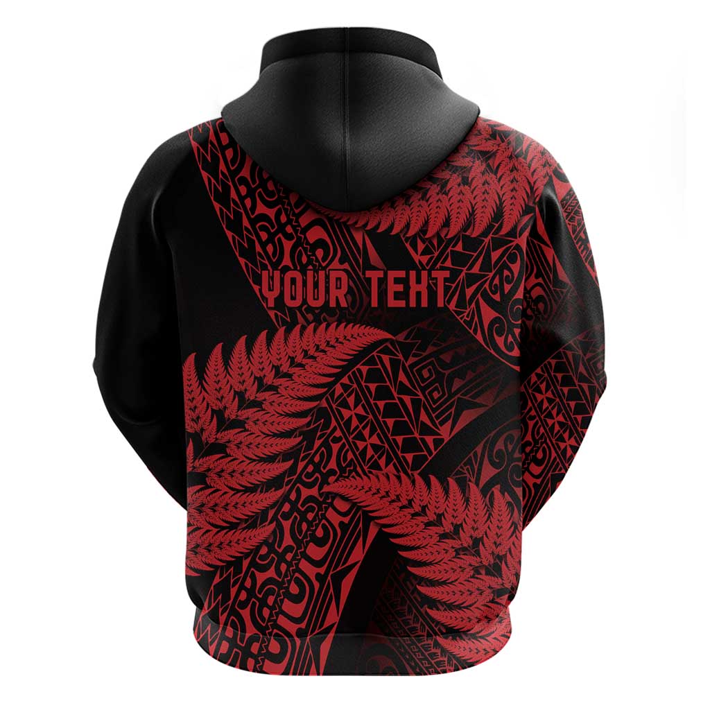 New Zealand Rugby Pacific Personalised Hoodie All Red Maori Pasifika Fern Pattern
