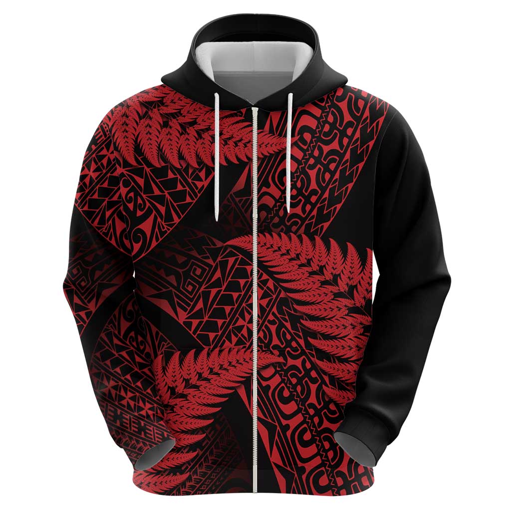 New Zealand Rugby Pacific Personalised Hoodie All Red Maori Pasifika Fern Pattern