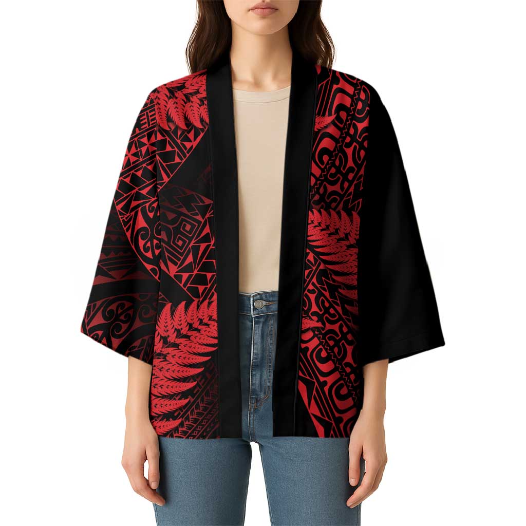 New Zealand Rugby Pacific Personalised Kimono All Red Maori Pasifika Fern Pattern - Polynesian Pride
