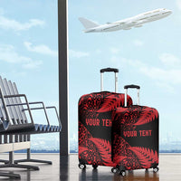 New Zealand Rugby Pacific Personalised Luggage Cover All Red Maori Pasifika Fern Pattern