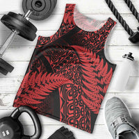 New Zealand Rugby Pacific Personalised Men Tank Top All Red Maori Pasifika Fern Pattern
